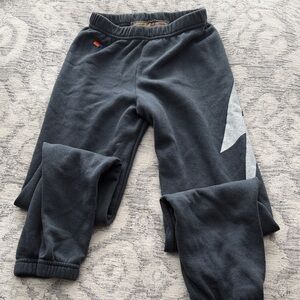 Aviator Nation Kids Charcoal and White Bolt Joggers